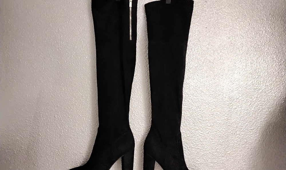 Ivanka Trump Black Suede Over The Knee Boots Size 5.5